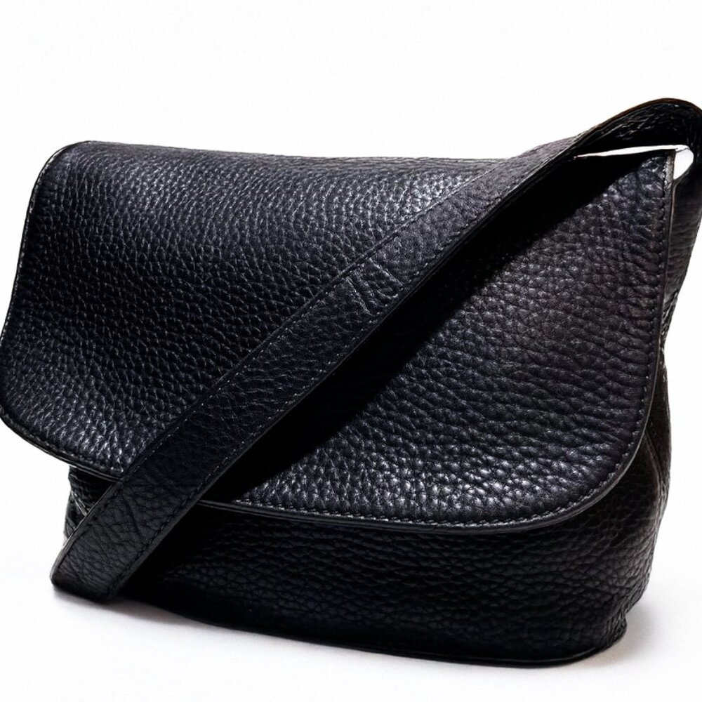 Coach Vintage Black Pebble Leather 4903 Sonoma Flap Crossbody Handbag EUC